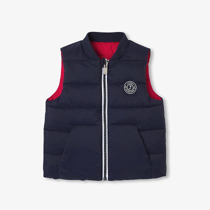 Reversible sleeveless padded jacket - navy/red