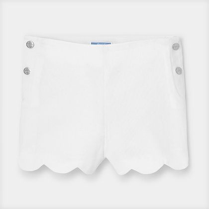 Cotton piqué short - white