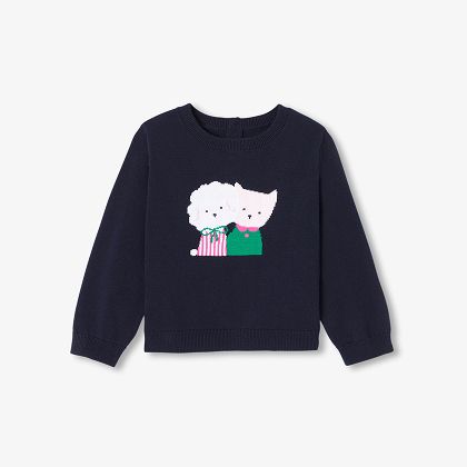 Toddler girl cotton jumper - navy