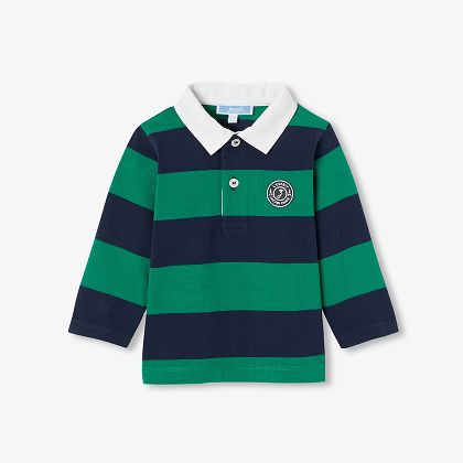 Baby boy long sleeves polo shirt - navy/green