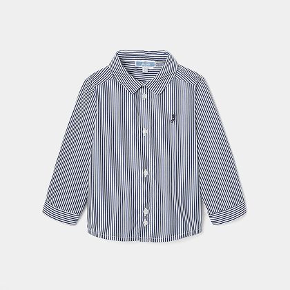 Baby boy striped shirt - white/blue