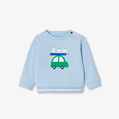 Baby boy fleece sweater - light blue