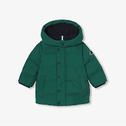 Green toddler boy parka