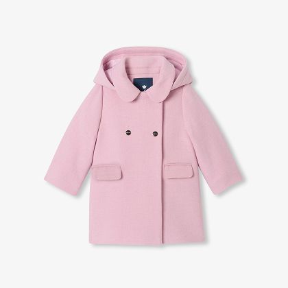 Toddler girl wool coat - heather pink