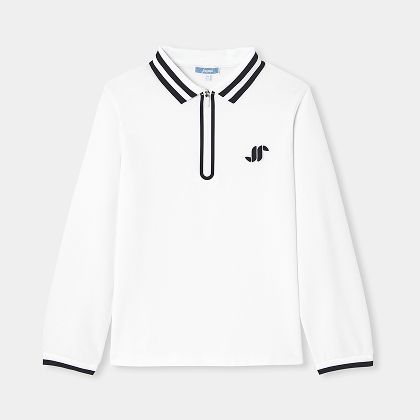 Boy cotton polo shirt - white