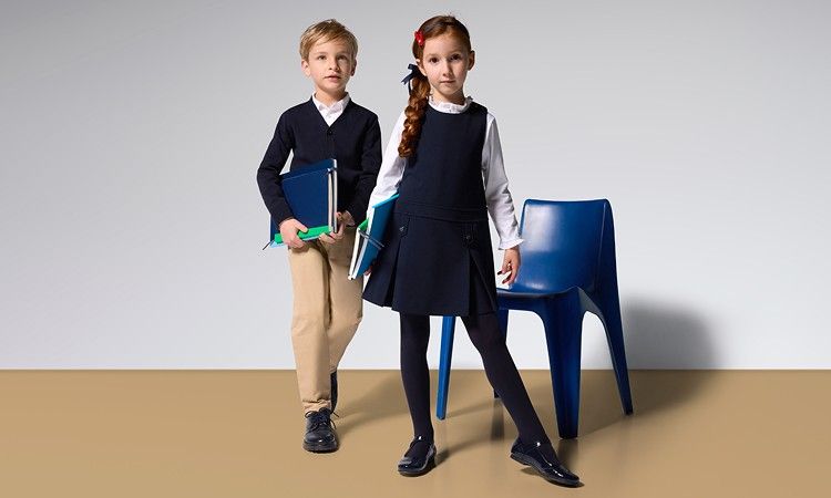 Girl and boy school uniforms