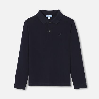 Long sleeves boy polo shirt - navy