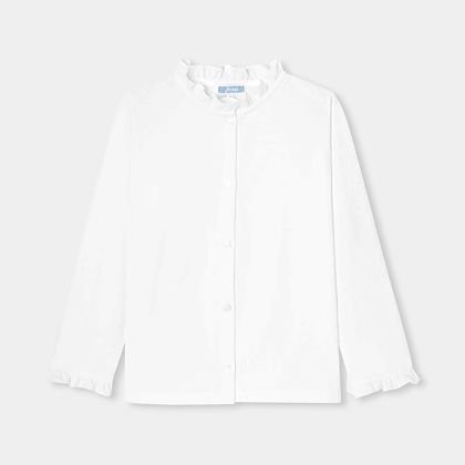 Girl cotton jersey blouse - white