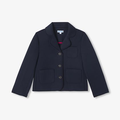 Girl fitted jersey jacket - navy