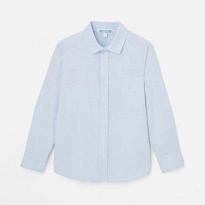 Boy oxford cotton shirt - blue/white