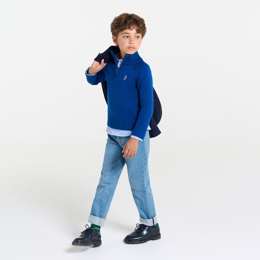 Boy varsity style cardigan - Navy/grey | Jacadi Paris