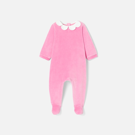 Baby girl velvet pyjamas Tea pink Jacadi Paris - Main Image
