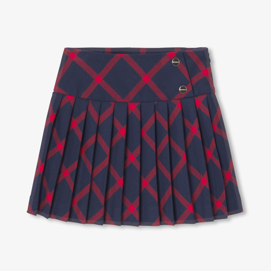 Girl plaid skirt Navy/red Jacadi Paris - Main Image