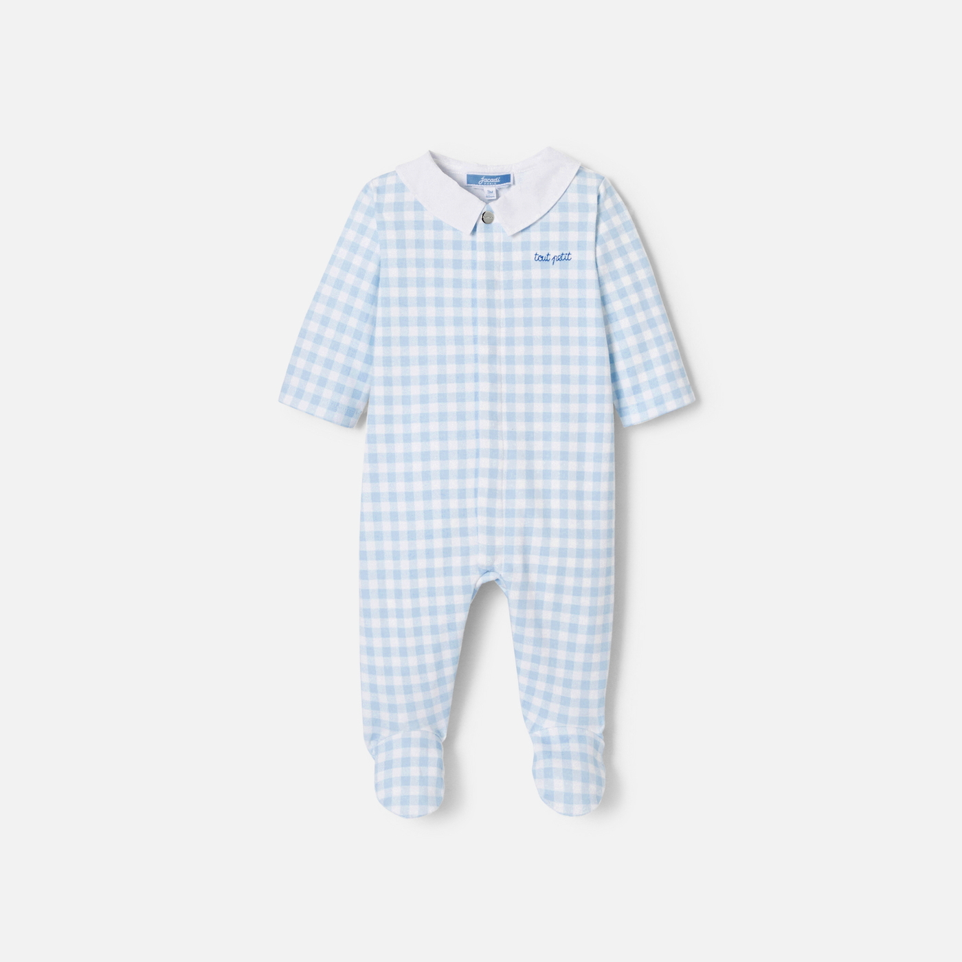 Baby boy pyjamas in interlock White/blue Jacadi Paris