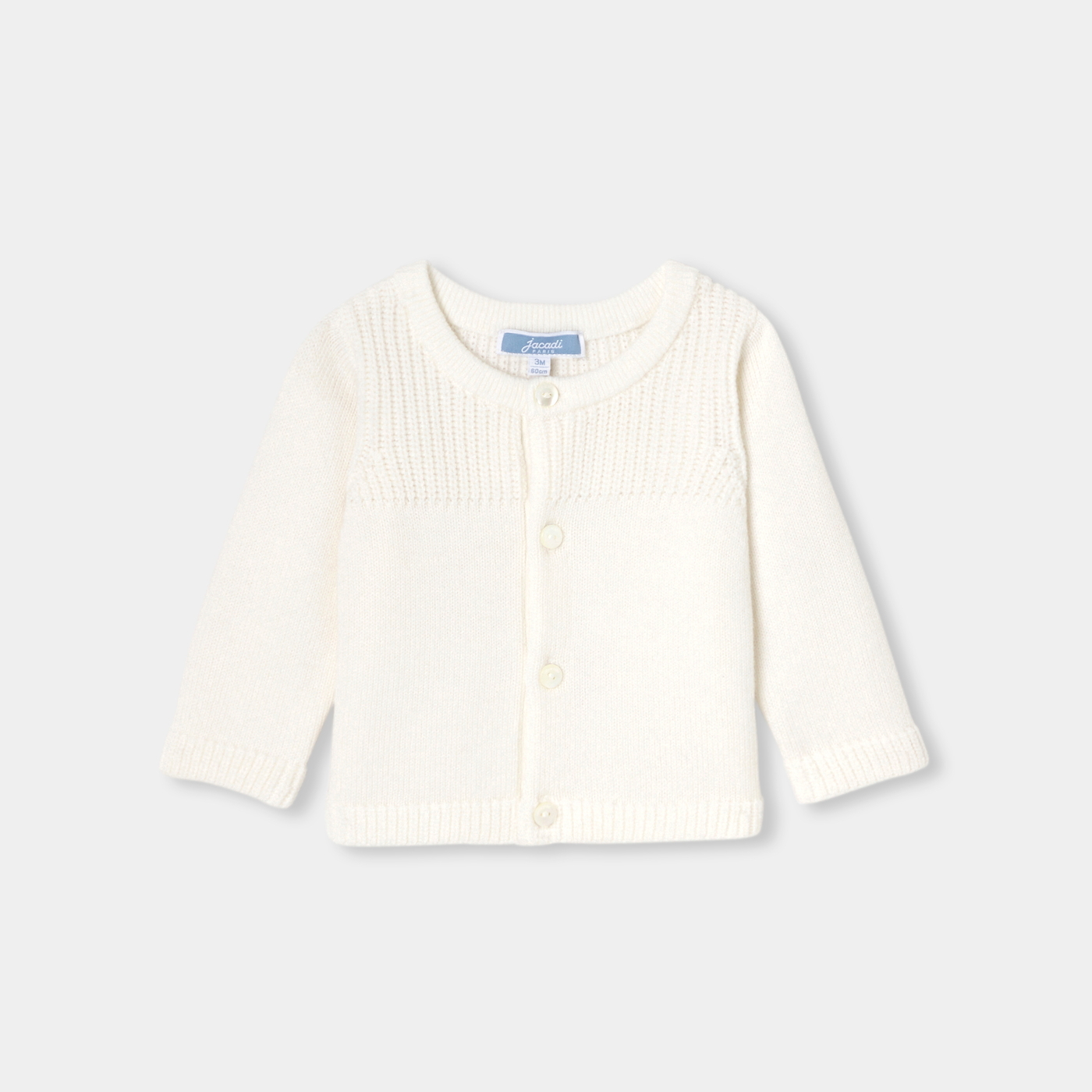 Baby boy jersey cardigan Jacadi soft white Jacadi Paris