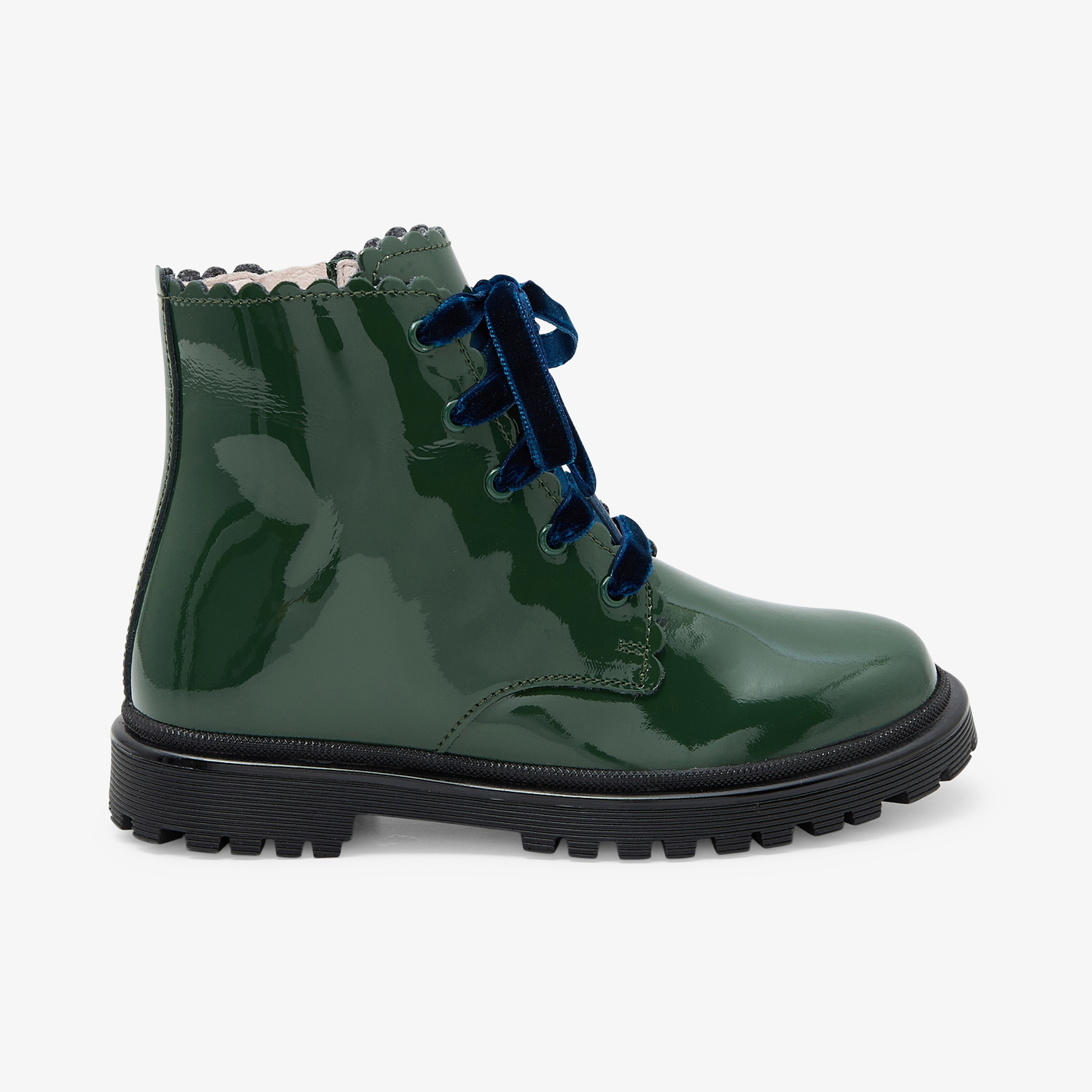 Girl patent leather ankle boots Green Jacadi Paris