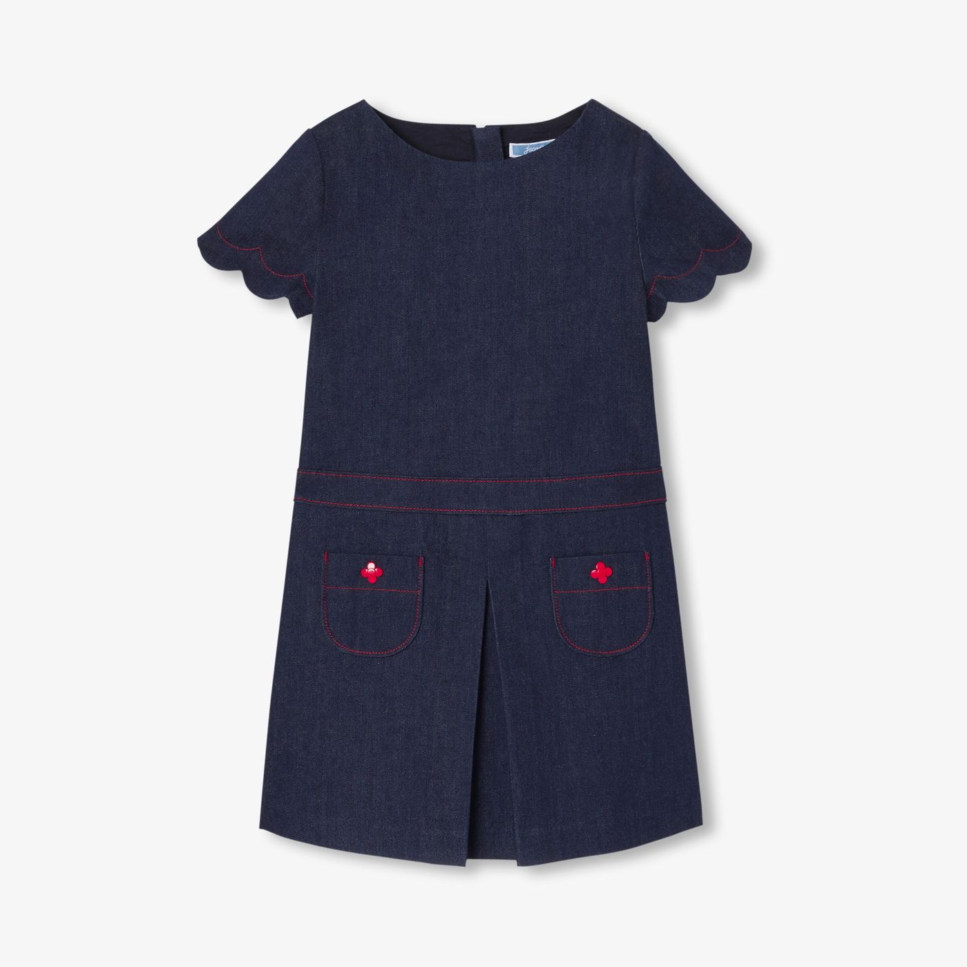 Jacadi - Girl raw denim dress - Blue - Size: 12Y Jacadi - Girl raw denim dress - Blue - Size: 12Y