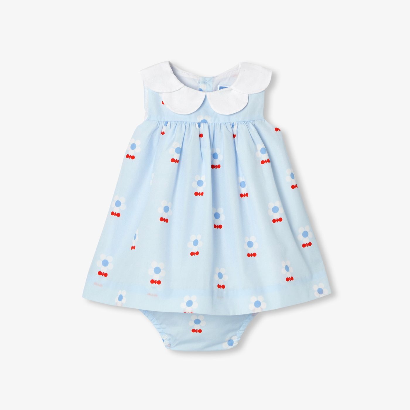 jacadi blue dress Jacadi - Baby girl dress in Oxford cotton - Blue/Multicolour