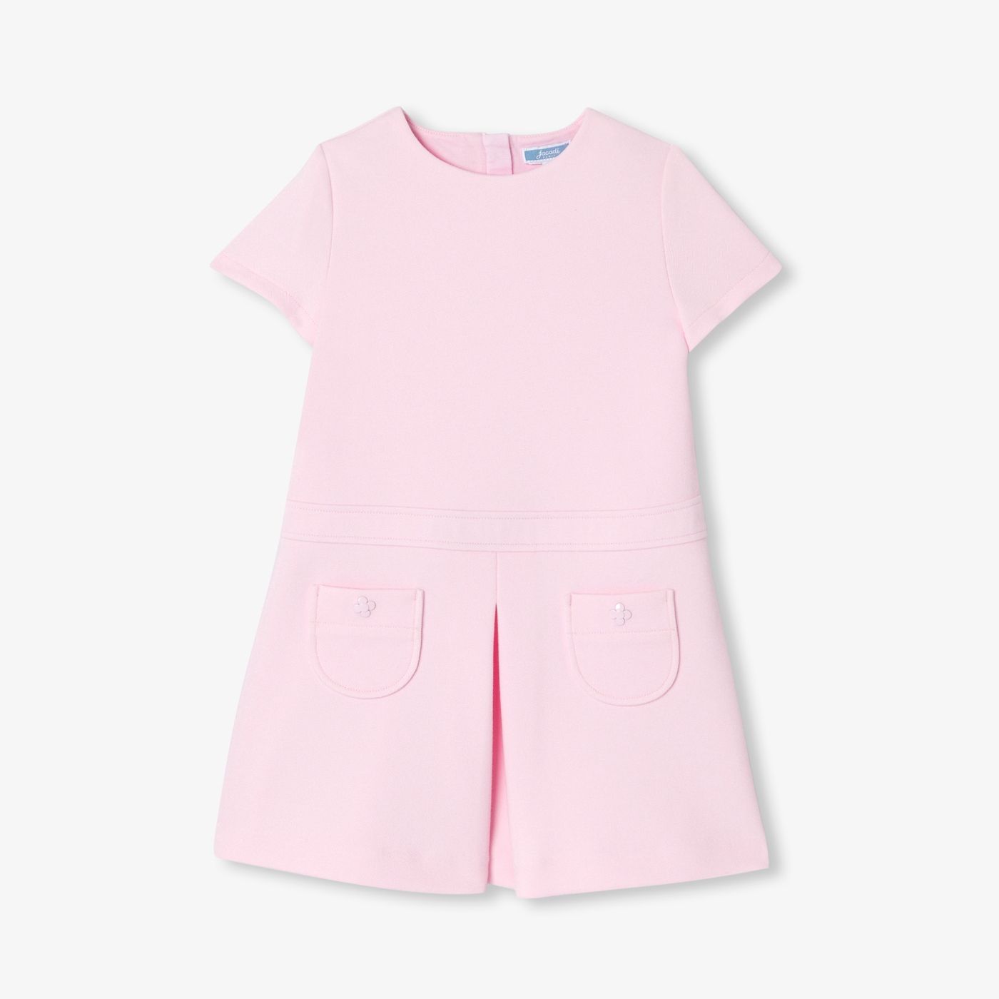 jacadi pink dress Girl piqu knit dress