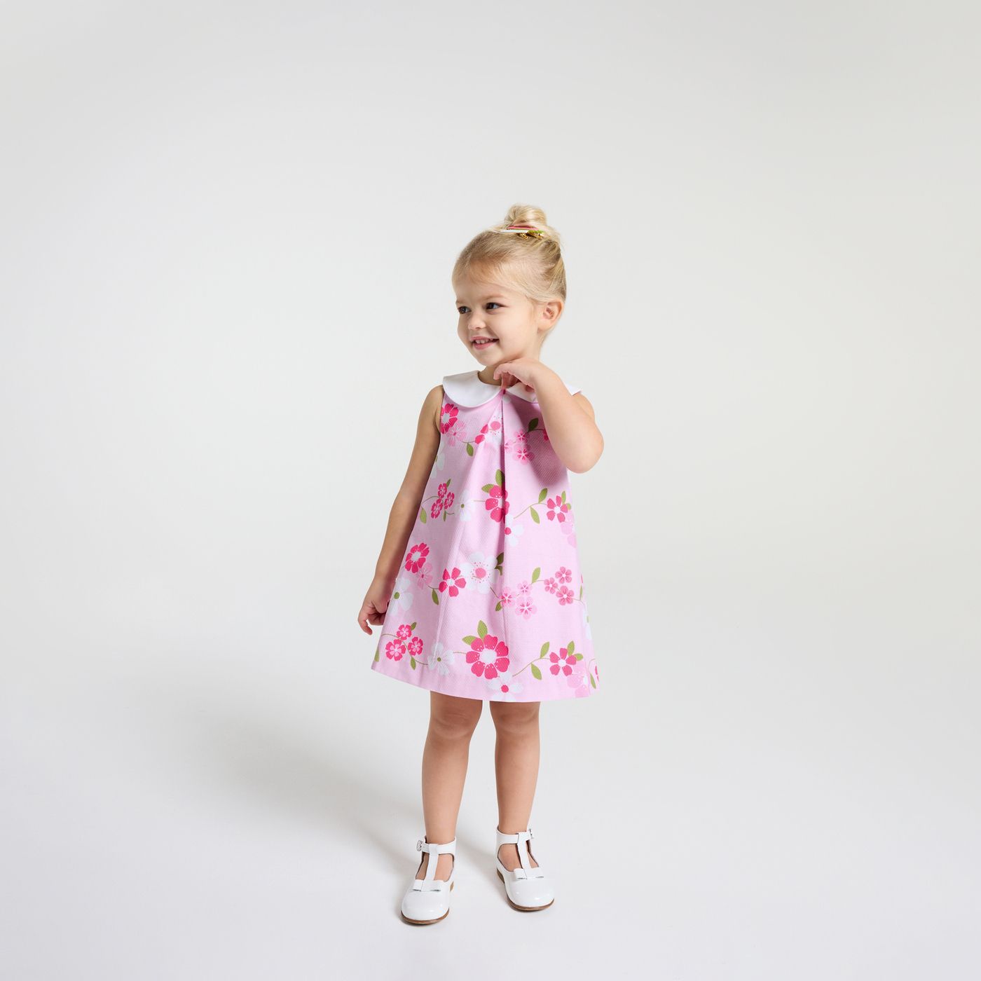 Jacadi - Baby girl dress with floral pattern - Pink/Multicolour - Size: 12M Jacadi - Baby girl dress with floral pattern - Pink/Multicolour - Size: 12M