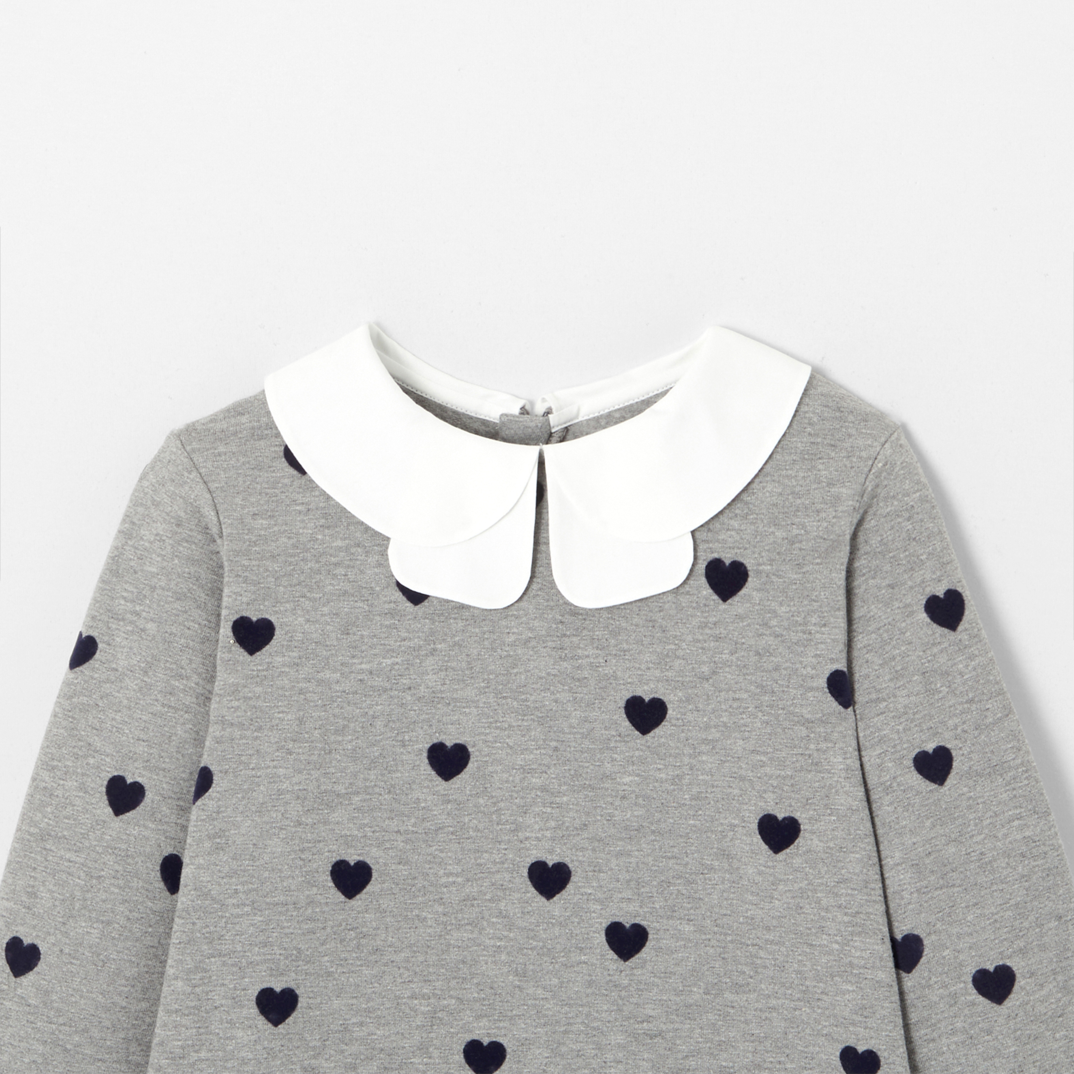 Girl heart pattern dress Grey/navy Jacadi Paris